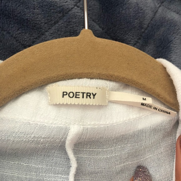 White Button-Up Top/Crop Lace  MEDIUM - Picture 3 of 4